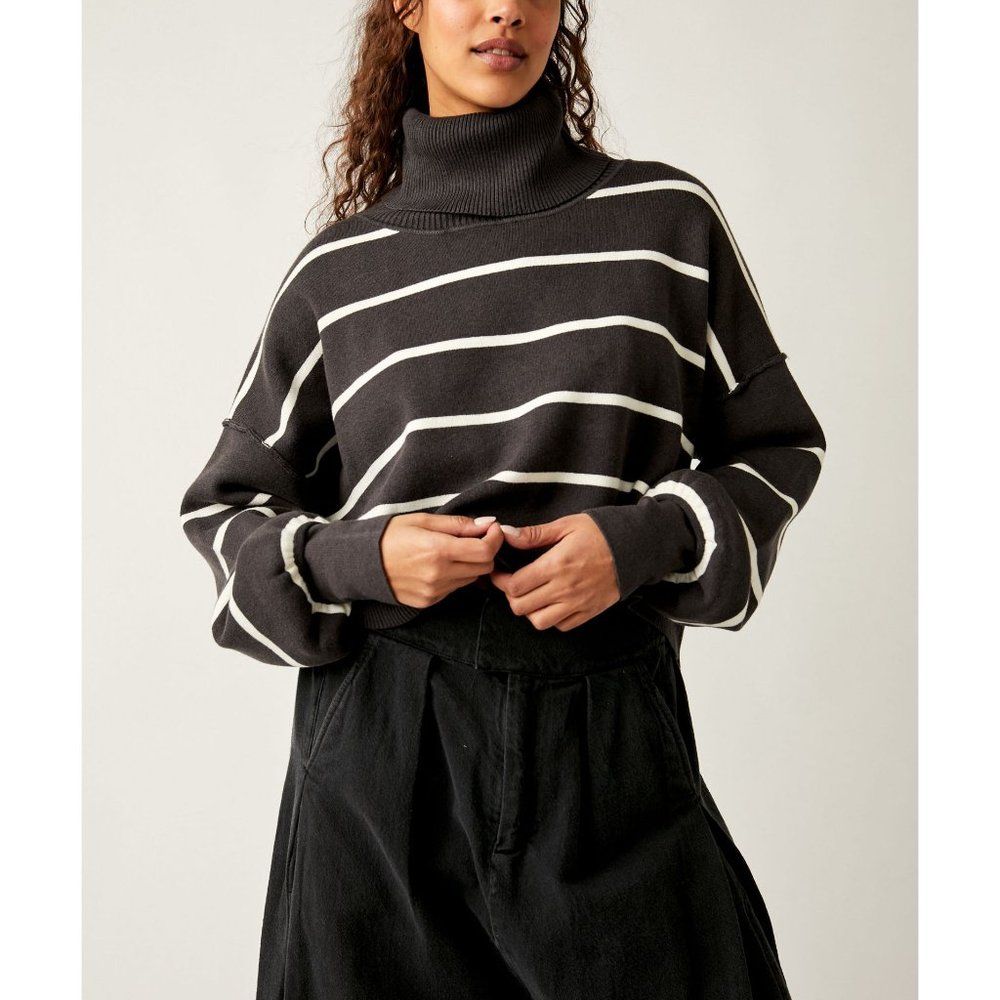 FREE PEOPLE Paulie Sweater / Smoked Pearl Combo - Picture 4 of 9